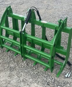 60″ Compact Tractor Root Rake Clam Grapple Fits John Deere Loader - williamstractors.com